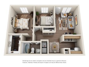 2 Bedroom, 1 Bathroom 29-2905 floor plan